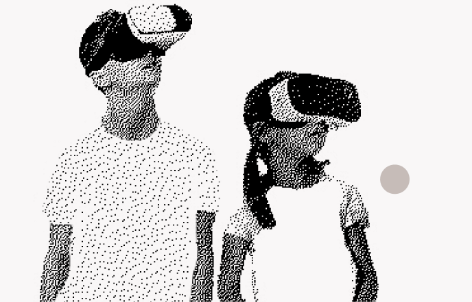 Kids using VR device